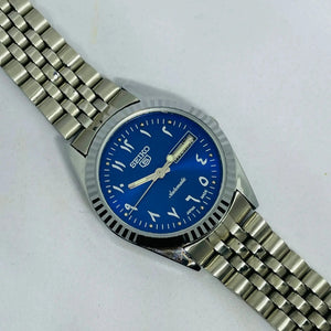 Seiko 5 Automatic Blue Dial Arabic Numerals – Refurbished Japan Vintage Watch | 17 Jewels Original Movement National Watches