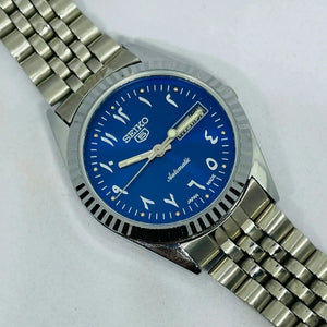 Seiko 5 Automatic Arabic Numerals Blue Dial | Original 17 Jewels Japan Movement National Watches