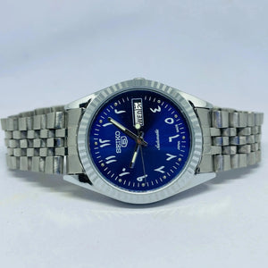 Seiko 5 Automatic Blue Dial Arabic Numerals – Refurbished Japan Vintage Watch | 17 Jewels Original Movement National Watches