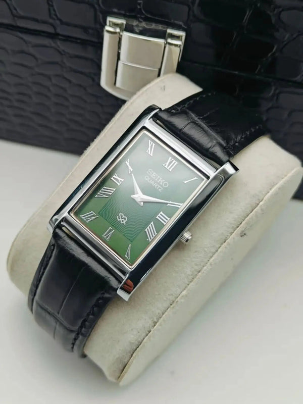 Seiko Vintage Tank Wrist Watch – Luxury Rectangular Quartz for Men National Watches