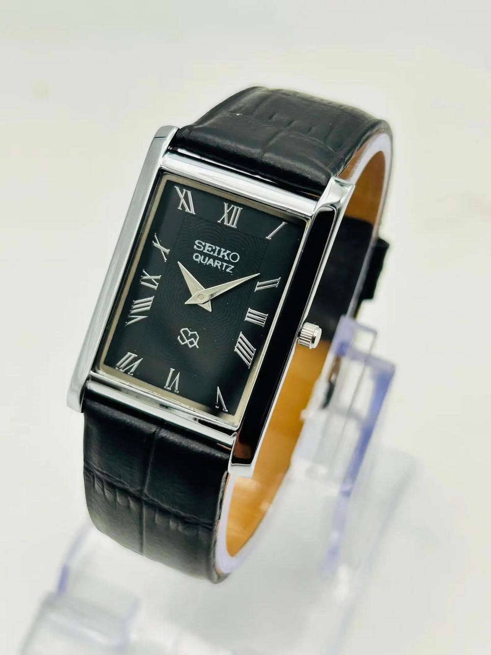Vintage Seiko S23 Rectangular Quartz Watch – Classic Roman Dial Dress Watch Men National Watches