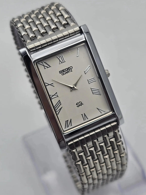 Seiko Slim Rectangular Dress Watch Men – Tank Style Quartz Wrist Watch National Watches