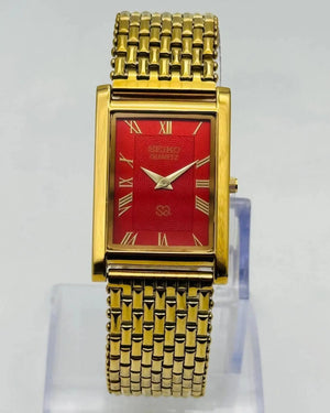 Seiko Rectangular Quartz Watch for Men – Vintage Slim Dress Design National Watches